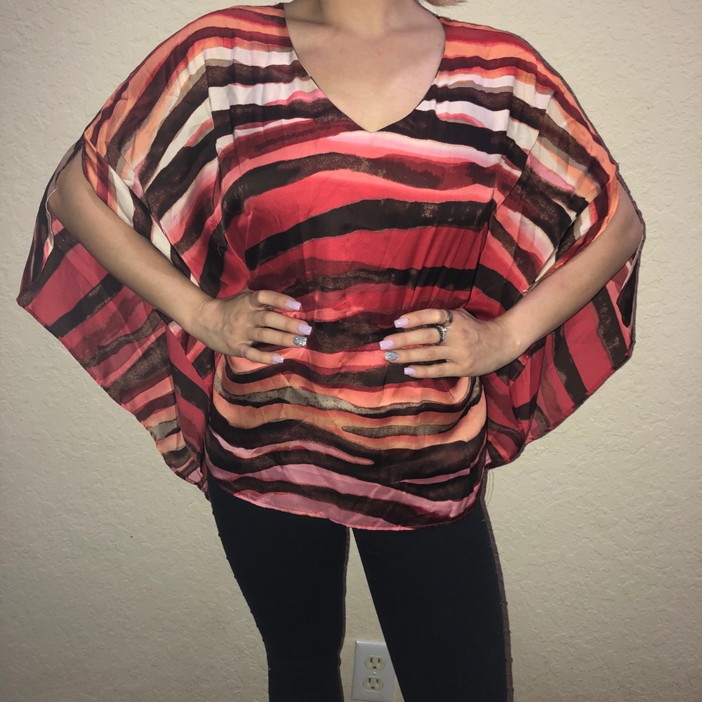 Pink zebra batwing blouse